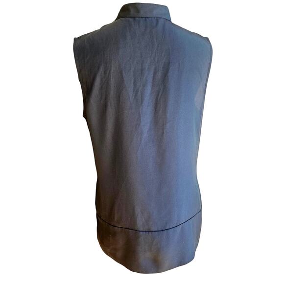 Brooks Brothers Sleeveless Sash Tie Navy Blue Blouse, New, Sz 8 - Picture 3 of 10